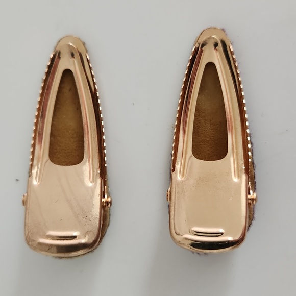 Vintage style embroidered beaded hair clips - Picture 2 of 2